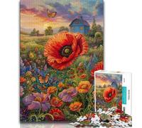 Puzzle Adulte 1000 pièces, Motif Ferme, Fleurs, mer, pour Adolescents, pour Un Moment de détente à la Maison, avec pièces de Formes aléatoires entièrement emboîtables (Taille 75x50cm)