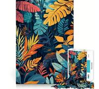 Puzzle Adulte 1000 pièces, Motif Feuilles Tropicales, Art Minimaliste, Assemblage précis, Jeu Intelligent, Jouet de détente, Cadeau d'anniversaire (38x52cm)