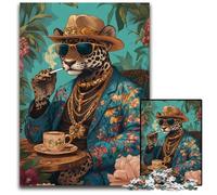 Puzzle Adulte 1000 pièces, Motif léopard Tendance, Design Complexe pour Adolescents, décoration DIY et Divertissement Stimulant pour Le Cerveau, 50x75cm