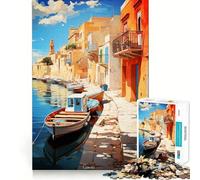 Puzzle Adulte 1000 pièces,Motif Peinture à l'huile du Chemin de Compostelle,Bords impeccables,Jeu de Concentration mentale Amusant et Calme,décoration de Noël,Cadeau (50x75cm)