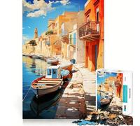 Puzzle Adulte 1000 pièces,Motif Peinture à l'huile du Chemin de Compostelle,Bords impeccables,Jeu de Concentration mentale Amusant et Calme,décoration de Noël,Cadeau (38x52cm)