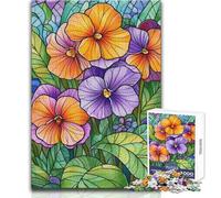 Puzzle Adulte 1000 pièces, Motif pensées en vitrail, Design élégant, Jeu d'analyse et de logique, pour Un Père Noël Secret, Format 38x52cm