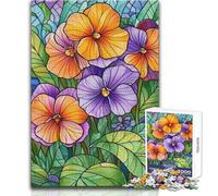 Puzzle Adulte 1000 pièces, Motif pensées en vitrail, Design élégant, Jeu d'analyse et de logique, pour Un Père Noël Secret, Format 38x26cm