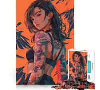 Puzzle Adulte 1000 pièces,Motif Tatouage corporel féminin,décoration soignée,Jeu de réflexion,Divertissement Occasionnel,décoration de Noël (38x26cm)