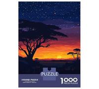 Puzzle Adulte 1000 Pièces Nairobi National Park Sunset Puzzle pour Adolescents Course De Vitesse Manuelle Liste De Souhaits avec Le Père Noël Jeu Stimulant Jouets 70x50cm/1000pcs