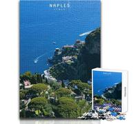 Puzzle Adulte 1000 pièces Naples Jeux relaxants Vacances à la Maison Passe-Temps Cadeau Père Noël Secret Dimensions 38x52cm