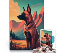 Puzzle Adulte 1000 pièces Nature du Malinois Belge Défi Difficile pour soulager Le Stress est idéal comme Cadeau pour Toute la Famille 52x38cm