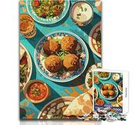 Puzzle Adulte 1000 pièces Nature Morte festin du Moyen-Orient Jeu éducatif Niveau Difficile Cadeau d'anniversaire Dimensions 50x75cm