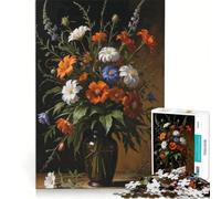 Puzzle Adulte 1000 pièces Nature Morte Florale Classique, Jeu Impossible, améliore la mémoire, avec des pièces de Formes aléatoires Parfaitement emboîtables 38x52cm