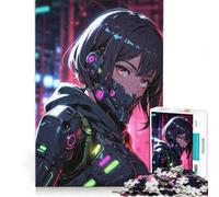 Puzzle Adulte 1000 pièces Neon Cyber Assassin Jeu Impossible améliore la mémoire avec des pièces de Formes aléatoires Parfaitement emboîtables 38x26cm