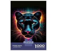 Puzzle Adulte 1000 Pièces Neon Panther Wall Art Print Puzzle pour Adultes - Décoration Murale - Stimule La Mémoire - Cadeau d'anniversaire Unique 38x26cm/1000pcs
