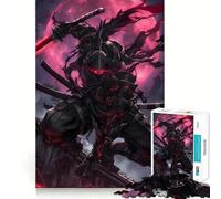 Puzzle Adulte 1000 pièces Ninja Samouraï Noir Bords Nets,Jeu de Construction et de Concentration,Jeu de détente Relaxant,Cadeau de Noël (50x75cm)
