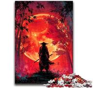 Puzzle Adulte 1000 pièces Ninja sous la Lune de Sang, Puzzle Adolescent, Anti-Stress, Vacances à la Maison, Jouets de décoration pour la Maison (26x38cm)