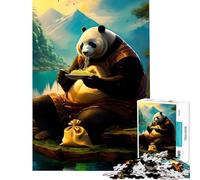 Puzzle Adulte 1000 pièces Noodle Munch Panda Jeu Impossible Défi d'intelligence cérébrale Jouet addictif Cadeau d'anniversaire pour s'amuser en Famille (Taille 75x50cm)