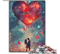 Puzzle Adulte 1000 pièces Nuages d'amour colorés en Bois, pour Les 14 Ans et Plus 50x75cm. Un Casse-tête Stimulant - Jouet Relaxant pour Adolescents