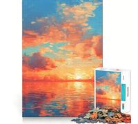 Puzzle Adulte 1000 pièces Nuages du Soir Pixel Art Découpe Idéal Décoration Casse-tête Cadeau Loisirs Divertissement Anniversaire (38x26cm)