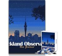 Puzzle Adulte 1000 pièces - Observatoire d'Auckland,Panorama de la Nouvelle-Zélande - Un Jeu Unique et Stimulant,mais Aussi Un Cadeau d'anniversaire Amusant et Original - Dimensions : 50x75cm