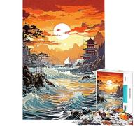 Puzzle Adulte 1000 pièces Océan Japon Puzzle pour Adolescents idéal pour Passer Le Temps Pendant Les Vacances à la Maison Cadeau d'anniversaire de Noël ou Autre (Dimensions 38x52cm)