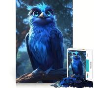Puzzle Adulte 1000 pièces Oiseau Bleu dans la forêt Jeu de Construction aux Bords Nets,Jeu de réflexion,Divertissement Relaxant,Cadeau de Noël (50x75cm)