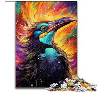 Puzzle Adulte 1000 pièces Oiseau coloré en Bois, idéal pour s'amuser en Famille, se détendre et Offrir des Cadeaux de Noël 50x75cm pour Les Adolescents et Les familles, Cadeau de Noël idéal