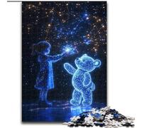 Puzzle Adulte 1000 pièces Ours en Peluche et Fille pour Adolescents et familles, décoration DIY Parfaite et défi cérébral (Taille 26x38cm)