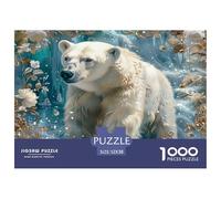 Puzzle Adulte 1000 Pièces Ours Polaire Animaux artistiques, Jeu Éducatif Défi Jouets, Adultes 14 Ans Et Plus, Adulte Classique Puzzle 52x38cm/1000pcs