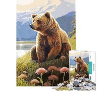 Puzzle Adulte 1000 pièces Ours Puzzle Vintage Jeu Manuel Défi Difficile Offre spéciale Cadeaux pour Toute la Famille (Taille 38x26cm)