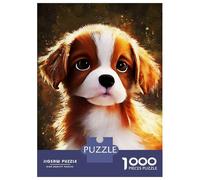 Puzzle Adulte 1000 Pièces Paint Cute Dog Puzzle pour Adultes - Décoration Murale - Stimule La Mémoire - Cadeau d'anniversaire Unique 52x38cm/1000pcs