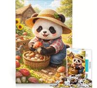 Puzzle Adulte 1000 pièces Panda des récoltes joyeuses, décoration Murale, pour s'amuser en Famille, idéal comme Cadeau pour Toute la Famille 38x26cm