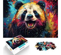 Puzzle Adulte 1000 pièces Panda néon coloré Puzzle Impossible 26x38cm est idéal comme Cadeau pour Toute la Famille pour Les Adolescents de 14 Ans et Plus