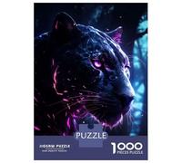 Puzzle Adulte 1000 Pièces Panther Glowing Puzzle pour Adultes - Jeu Anti-Stress pour Améliorer La Mémoire - Idéal comme Cadeau pour Toute La Famille 38x26cm/1000pcs