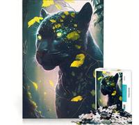 Puzzle Adulte 1000 pièces Panthère Noire, Jeu de réflexion, Cadeau d'anniversaire, idéal pour décorer Un Bureau 38x52cm