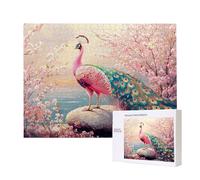 Puzzle Adulte 1000 Pièces Paon Fleurs de Cerisier 75x50cm Impossible Difficile Défiant, Puzzles pour Adultes Jeu éducatif Défi Jouets 1000 Pièces Puzzles pour Adultes, Créatif Cadeau u-430