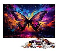 Puzzle Adulte 1000 pièces Papillon coloré Puzzle avec Affiche et fiche de Questions réponses Assorties 1000 pièces (75 x 50 cm)