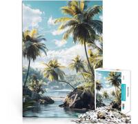 Puzzle Adulte 1000 pièces Paradis Tropical sur la Plage Jouet éducatif d'apprentissage est idéal comme Cadeau pour Toute la Famille 38x26cm