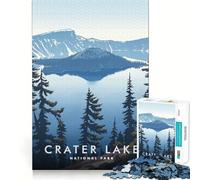 Puzzle Adulte 1000 pièces Parc National de Crater Lake Décoration idéale Casse-tête Cadeau Loisirs et Divertissement pour Les Moments de détente Cadeau d'anniversaire (50x75cm)