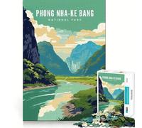 Puzzle Adulte 1000 pièces Parc National de Phong Nha-Ke Bang Décoration idéale Casse-tête Cadeau Loisirs et Divertissement pour Les Moments de détente Cadeau d'anniversaire (38x26cm)