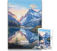 Puzzle Adulte 1000 pièces Parc National Suisse, Paysage de Suisse, Jeu intellectuel, décoration intérieure, Cadeau de Noël Secret, Dimensions 50x75cm