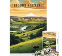 Puzzle Adulte 1000 pièces Parc National Theodore Roosevelt Décoration intérieure Jouet Cadeau d'anniversaire Jeu Impossible Renforce l'amour Entre Couples Dimensions 38x26cm