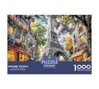 Puzzle Adulte 1000 pièces « Paris Balloons » en Papier recyclé - Tour Eiffel et bâtiments parisiens - Jeu Familial Difficile et Stimulant - 38 x 26 cm / 1000 pièces