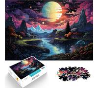 Puzzle Adulte 1000 pièces Paysage Aquatique et Spatial Puzzle découpé avec précision 10,27 po x 14,96 po Illustration Cadeau pour Adolescent 14 Ans et Plus