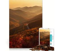 Puzzle Adulte 1000 pièces,Paysage automnal sur Route de Montagne,Assemblage Parfait,Jeu Intelligent,Cadeau de Noël (50x75cm)