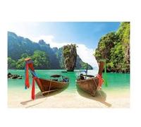 Puzzle adulte 1000 pieces paysage coin paradisiaque de phuket : mer - plage - ile - set collection pays thailande + carte tigre