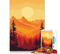 Puzzle Adulte 1000 pièces Paysage de Montagne au Coucher du Soleil Améliore la mémoire Calme et sérénité Bords Nets Pièce de Collection 50x75cm
