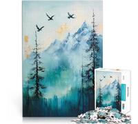 Puzzle Adulte 1000 pièces Paysage de Montagne avec des Oiseaux Séjour Anti-Stress pour Tuer Le Temps Œuvre d'art 38x26cm