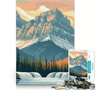 Puzzle Adulte 1000 pièces Paysage de Montagne et de Cascade Jeu d'exercice Mental apaisant Design et Assemblage Cadeau Exceptionnel (38x26cm)