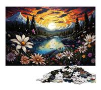 Puzzle Adulte 1000 pièces Paysage de Montagne Fantastique Puzzle avec Affiche et fiche de Questions réponses Assorties 1000 pièces (75 x 50 cm)