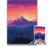 Puzzle Adulte 1000 pièces Paysage de Montagne Pixel Art Jeux relaxants Vacances à la Maison Passe-Temps Cadeau Père Noël Secret Dimensions 38x26cm