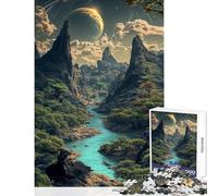 Puzzle Adulte 1000 pièces Paysage de planète Extraterrestre avec rivière Jeu éducatif Une œuvre d'art Décoration intérieure Jouet Entraînez Votre Cerveau et Vos Mains (38x52cm)