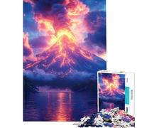 Puzzle Adulte 1000 pièces Paysage d'éruption volcanique Défi éducatif Course de Vitesse Manuelle Jeu Impossible pour Les 14 Ans et Plus (50x75cm)
